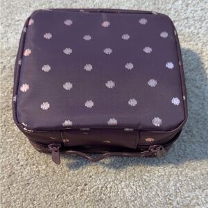 Thirty-One Purple Polka Dot Cosmetic Bag